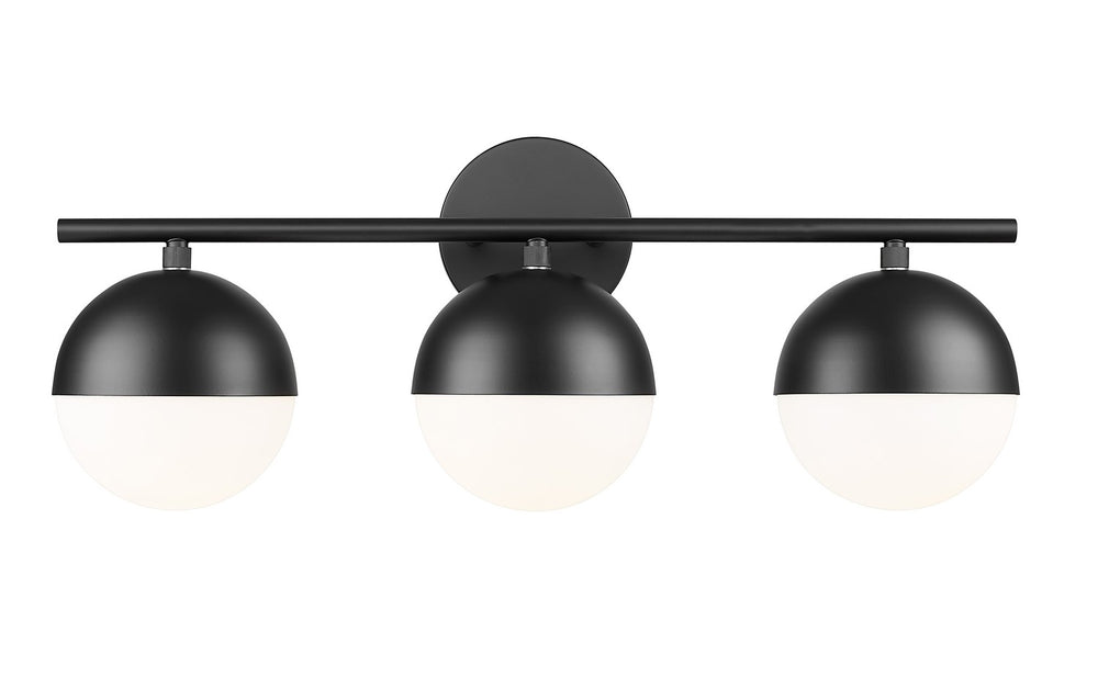 Z-Lite Canada - Three Light Vanity - Realm Sphere - Matte Black- Union Lighting Luminaires Decor