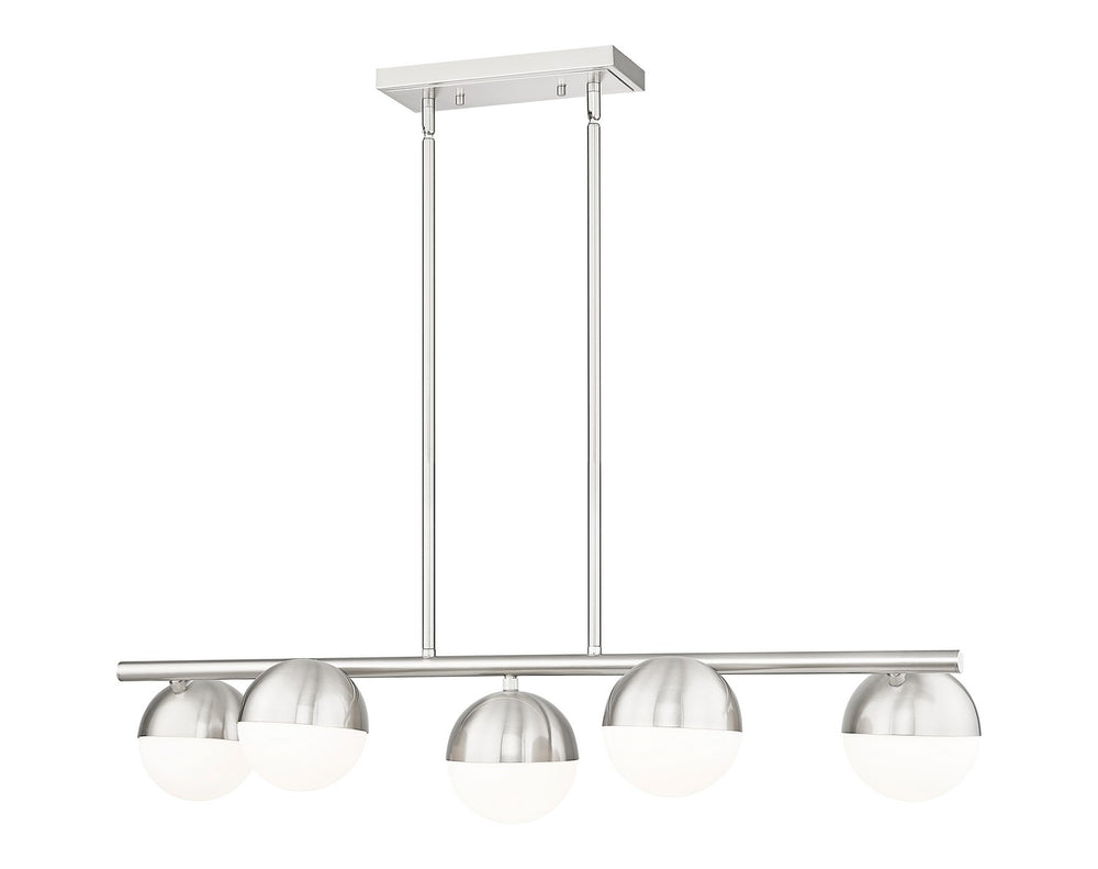 Z-Lite Canada - Five Light Linear Chandelier - Realm Sphere - Brushed Nickel- Union Lighting Luminaires Decor