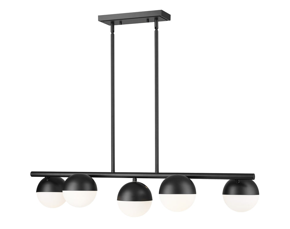 Z-Lite Canada - Five Light Linear Chandelier - Realm Sphere - Matte Black- Union Lighting Luminaires Decor