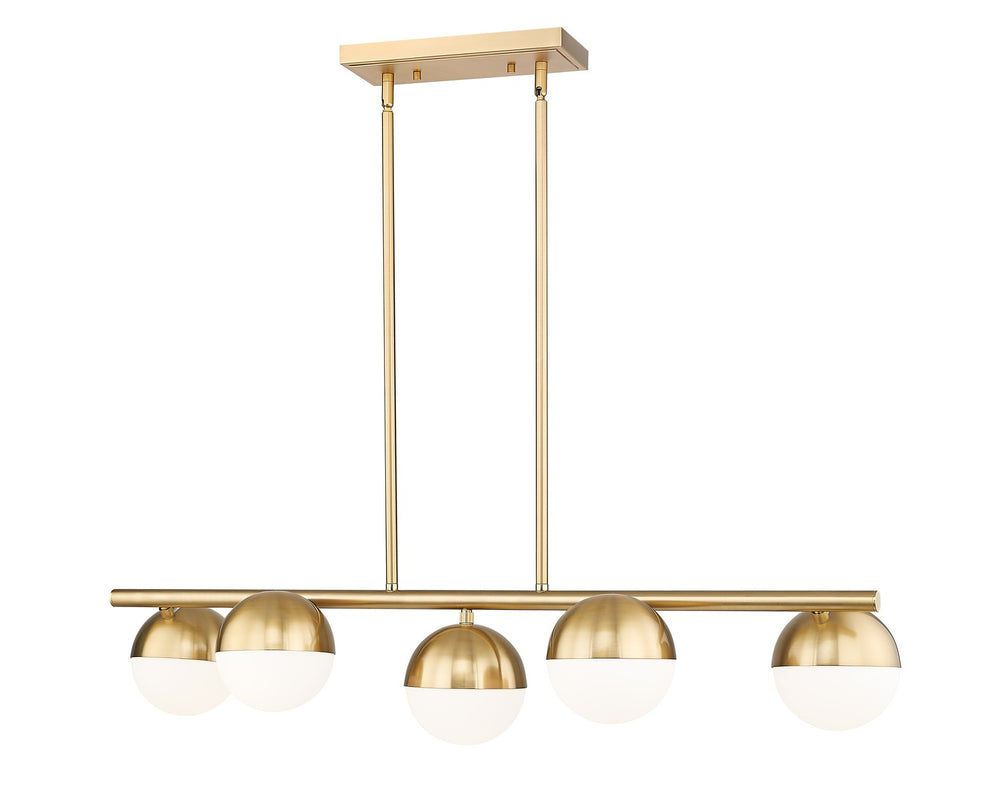 Z-Lite Canada - Five Light Linear Chandelier - Realm Sphere - Modern Gold- Union Lighting Luminaires Decor