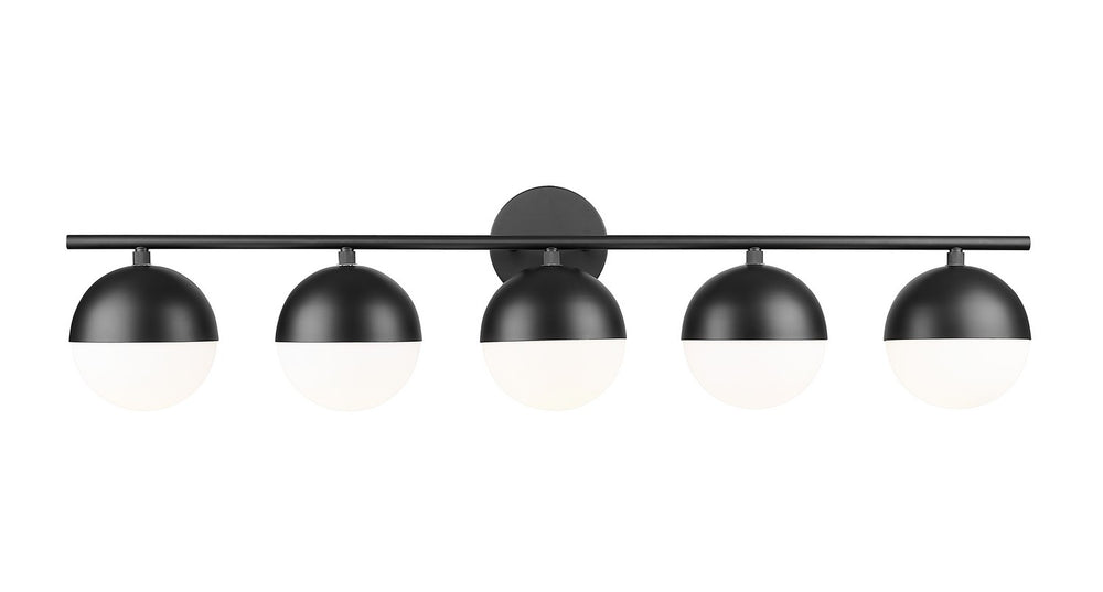 Z-Lite Canada - Five Light Vanity - Realm Sphere - Matte Black- Union Lighting Luminaires Decor