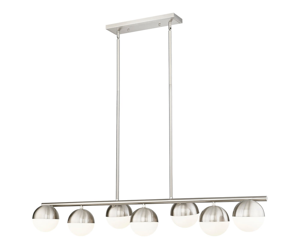 Z-Lite Canada - Seven Light Linear Chandelier - Realm Sphere - Brushed Nickel- Union Lighting Luminaires Decor