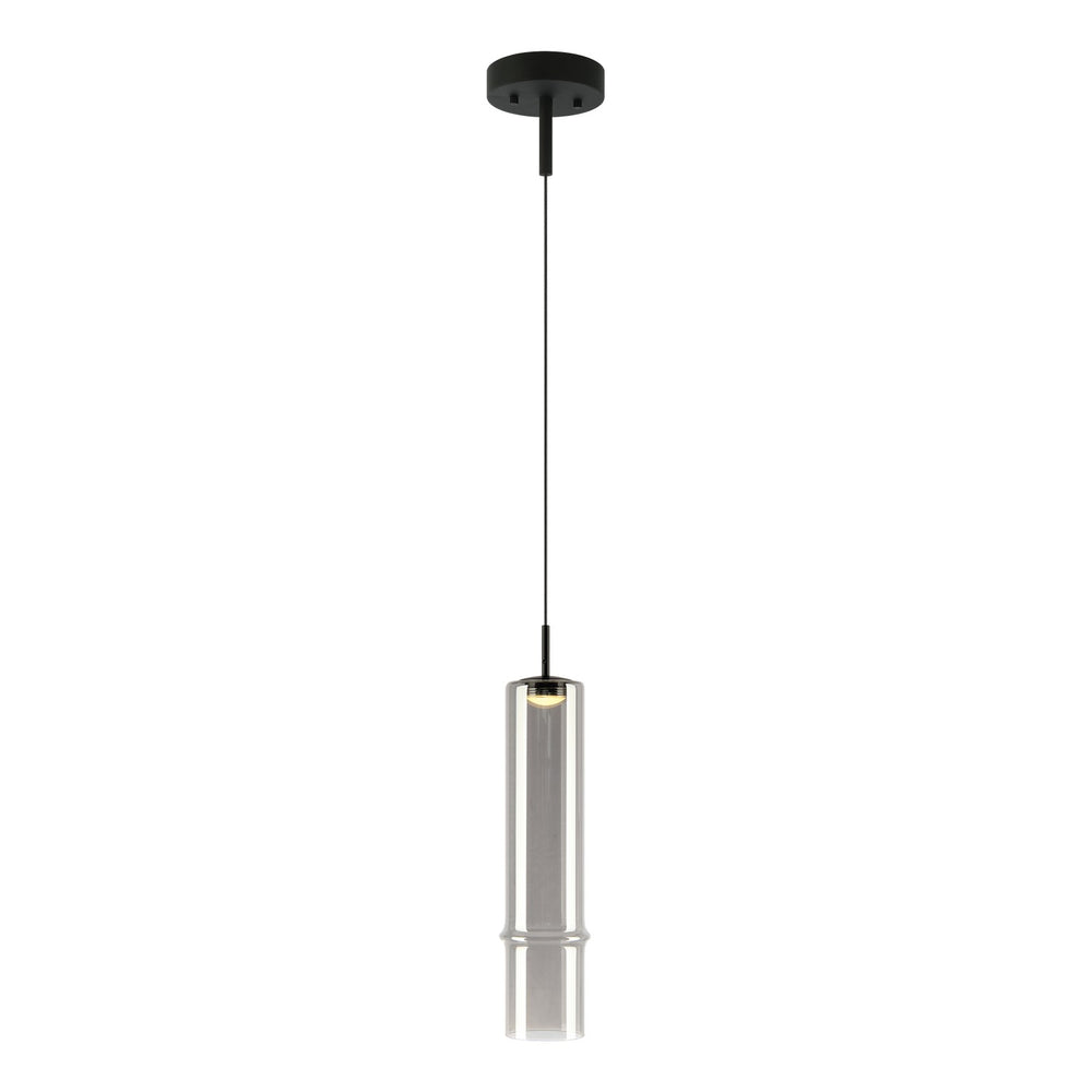 Matteo Canada - One Light Pendant - Bambu - Matte Black + Smoked Glass- Union Lighting Luminaires Decor