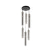 Matteo Canada - Six Light Chandelier - Bambu - Matte Black + Smoked Glass- Union Lighting Luminaires Decor