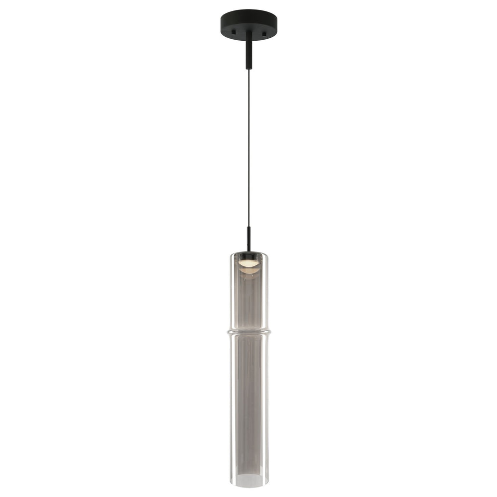 Matteo Canada - One Light Pendant - Bambu - Matte Black + Smoked Glass- Union Lighting Luminaires Decor