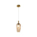 Matteo Canada - One Light Pendant - Eesha - Aged Gold Brass + Amber Glass- Union Lighting Luminaires Decor