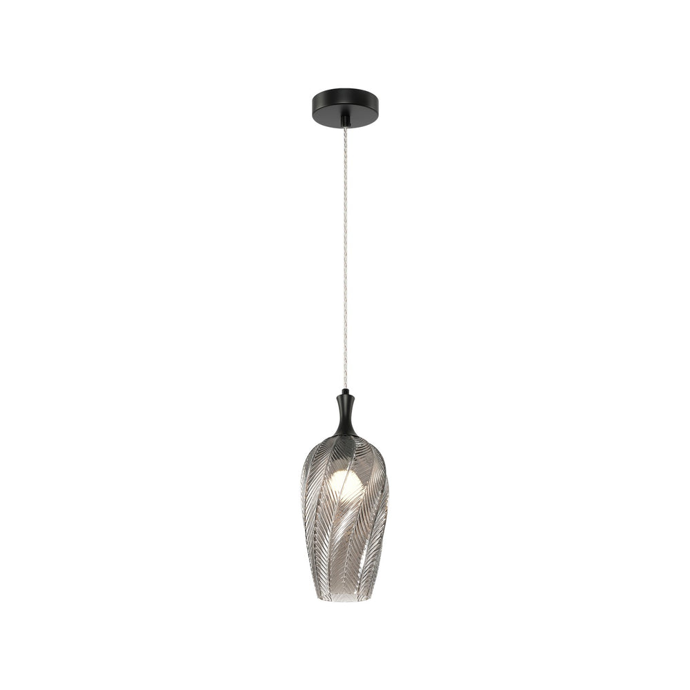 Matteo Canada - One Light Pendant - Eesha - Matte Black + Smoked Glass- Union Lighting Luminaires Decor