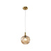 Matteo Canada - One Light Pendant - Eesha - Aged Gold Brass + Amber Glass- Union Lighting Luminaires Decor
