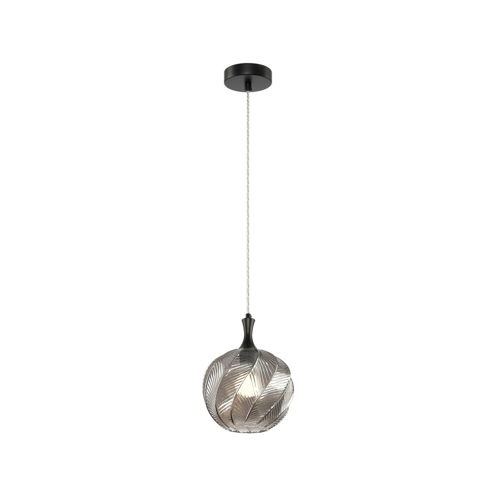 Matteo Canada - One Light Pendant - Eesha - Matte Black + Smoked Glass- Union Lighting Luminaires Decor