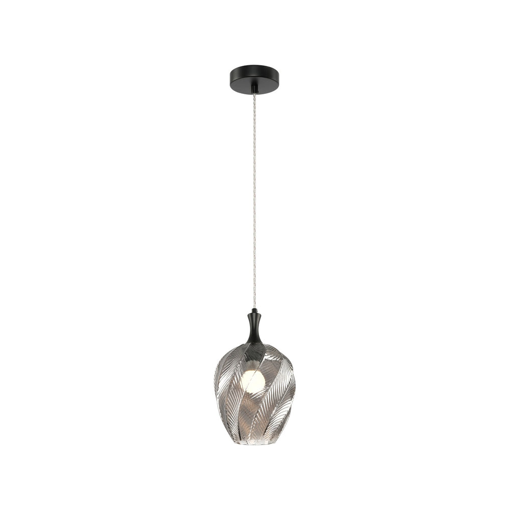 Matteo Canada - One Light Pendant - Eesha - Matte Black + Smoked Glass- Union Lighting Luminaires Decor