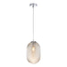 Matteo Canada - One Light Pendant - Maruna - Chrome + Cognac Glass- Union Lighting Luminaires Decor