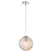 Matteo Canada - One Light Pendant - Maruna - Chrome + Cognac Glass- Union Lighting Luminaires Decor