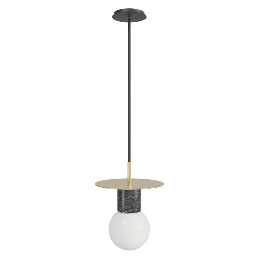 Avenue Lighting - One Light Pendant - Newport - Brushed Brass / Black- Union Lighting Luminaires Decor