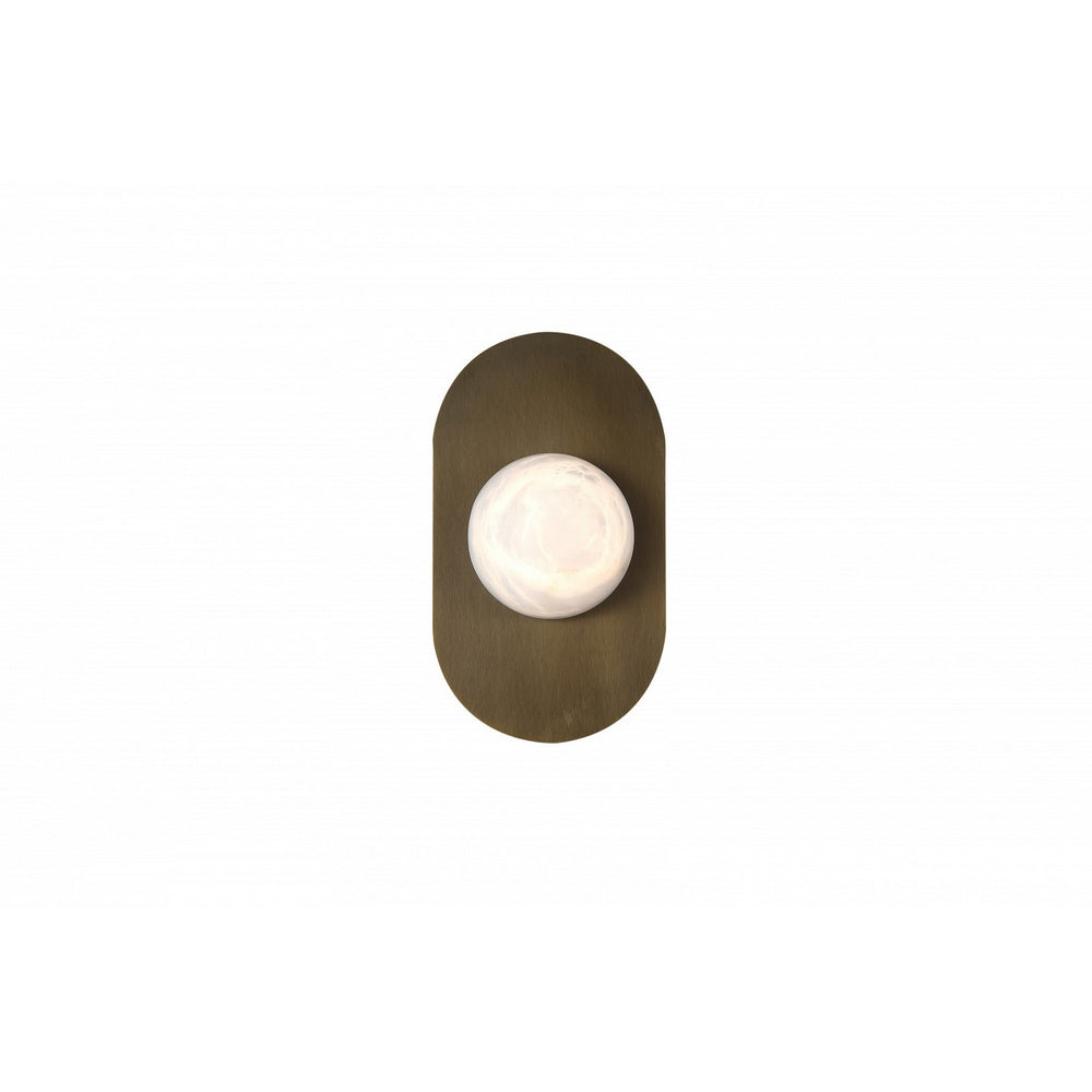 Avenue Lighting - LED Wall Sconce - Sedona - Alabaster / Aged Brass- Union Lighting Luminaires Decor
