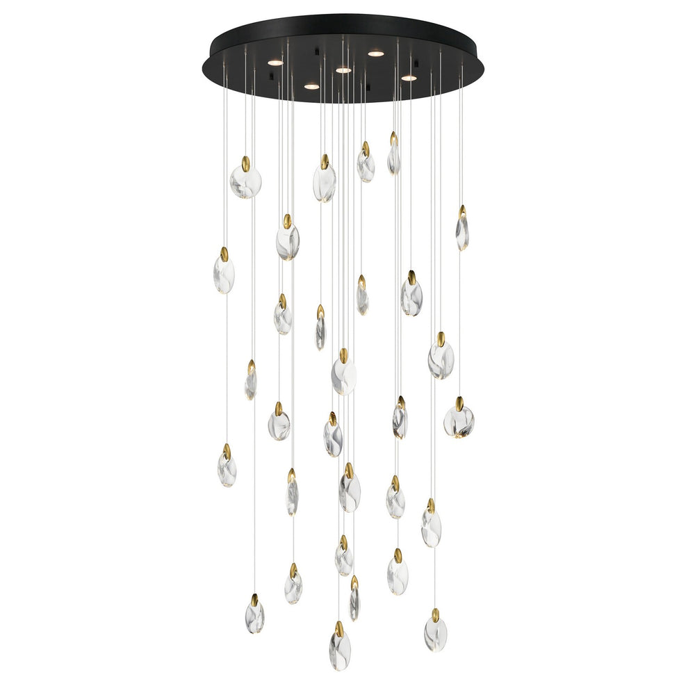 ET2 - LED Pendant - Pebble - Black / Polished Gold- Union Lighting Luminaires Decor