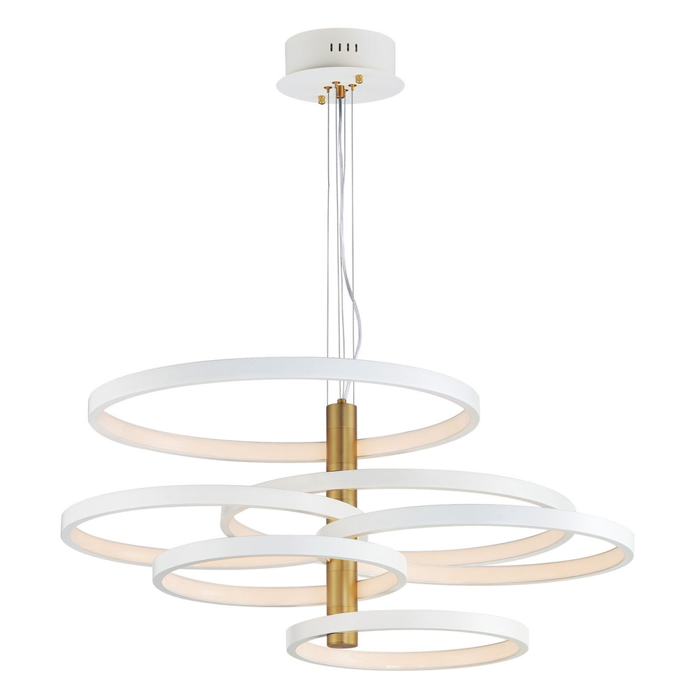 ET2 - LED Pendant - Hoopla - White/Gold- Union Lighting Luminaires Decor