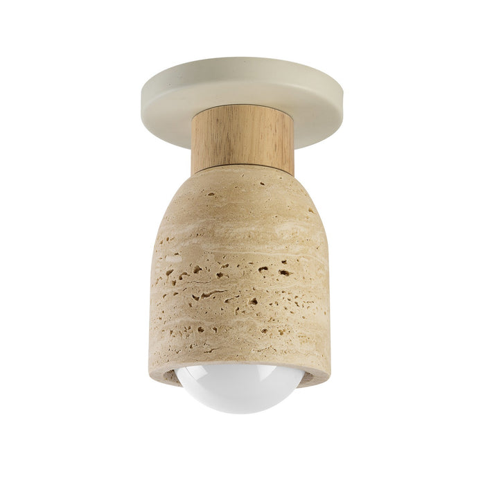 Maxim - One Light Flush Mount - Pompeii - Travertine / Oyster- Union Lighting Luminaires Decor