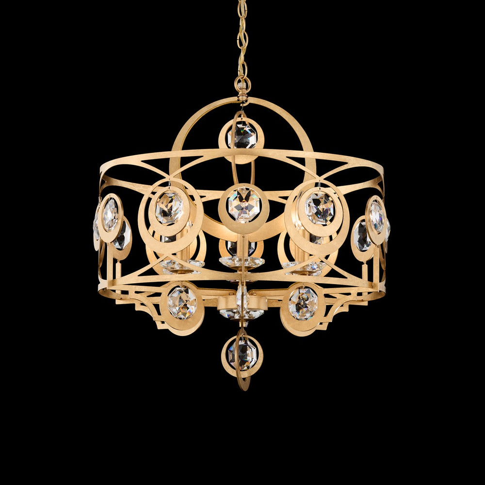 Schonbek - Six Light Chandelier - Gwendolynn - French Gold- Union Lighting Luminaires Decor