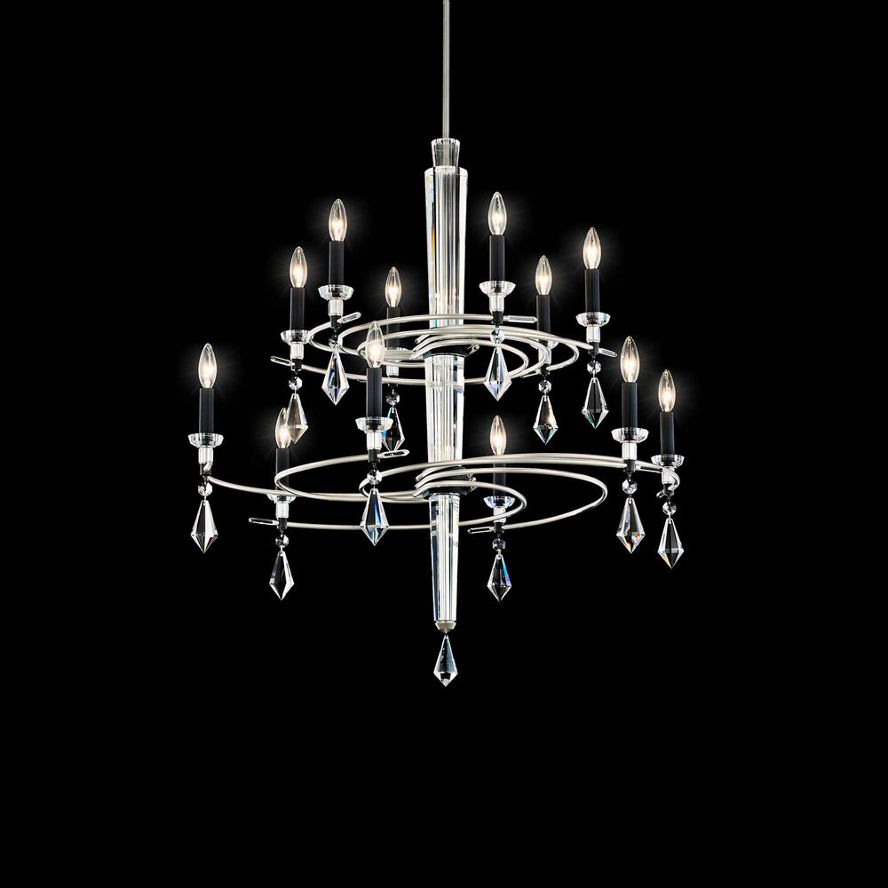 Schonbek - Eight Light Chandelier - Tempest - Soft Silver/Black- Union Lighting Luminaires Decor