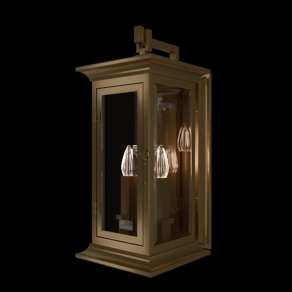 Schonbek - Three Light Outdoor Wall Mount - Dresden - Burnish Brass- Union Lighting Luminaires Decor