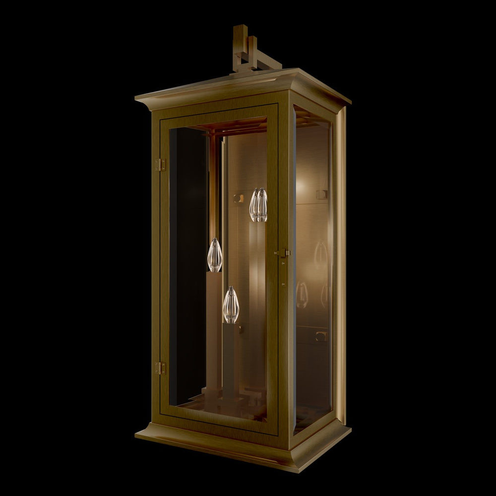 Schonbek - Four Light Outdoor Wall Mount - Dresden - Burnish Brass- Union Lighting Luminaires Decor