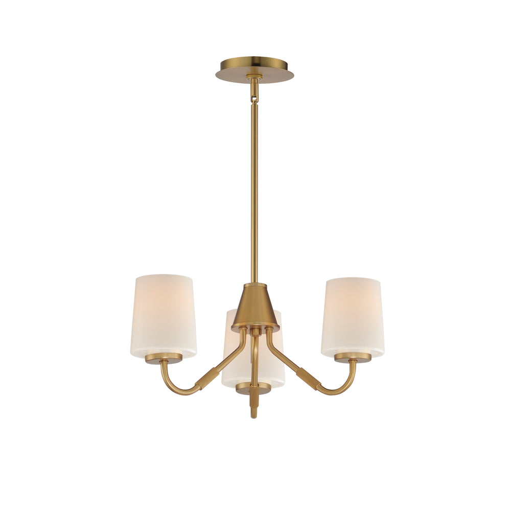 Maxim - Three Light Chandelier - Durham - Natural Aged Brass- Union Lighting Luminaires Decor