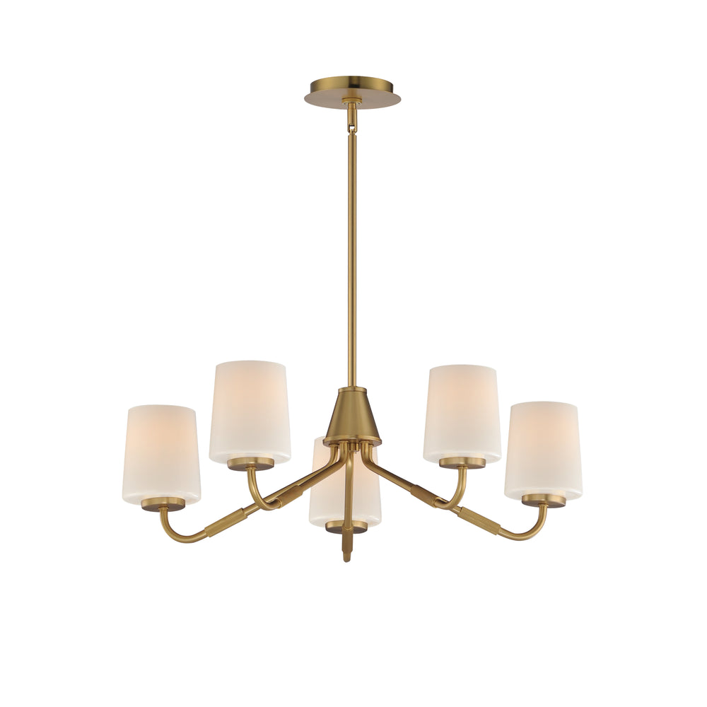 Maxim - Five Light Chandelier - Durham - Natural Aged Brass- Union Lighting Luminaires Decor