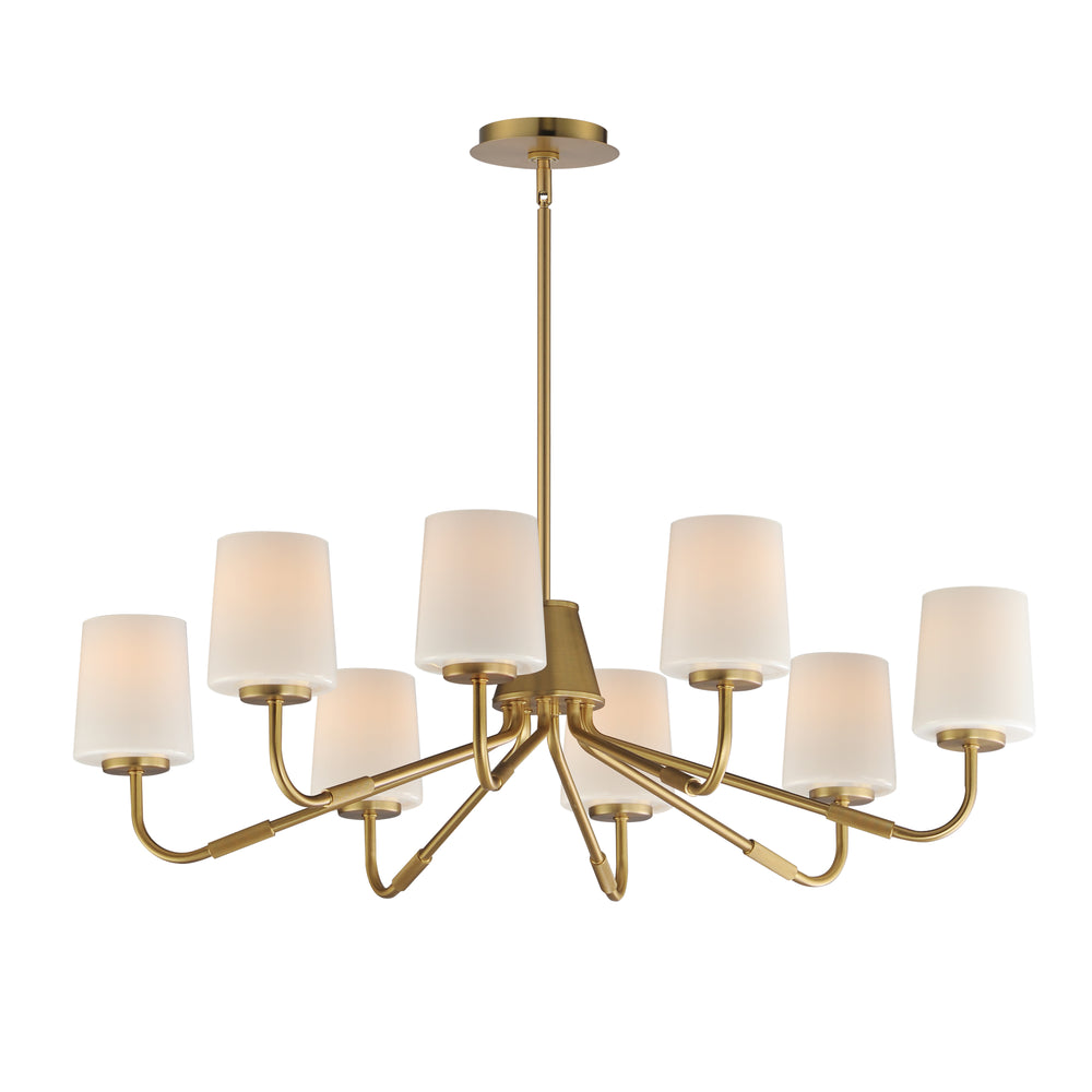 Maxim - Eight Light Chandelier - Durham - Natural Aged Brass- Union Lighting Luminaires Decor