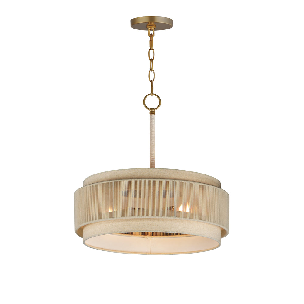 Maxim - Three Light Pendant - Seacliff - Natural Aged Brass- Union Lighting Luminaires Decor