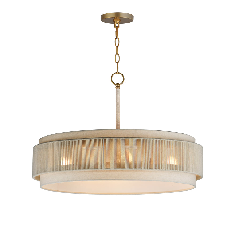 Maxim - Four Light Pendant - Seacliff - Natural Aged Brass- Union Lighting Luminaires Decor