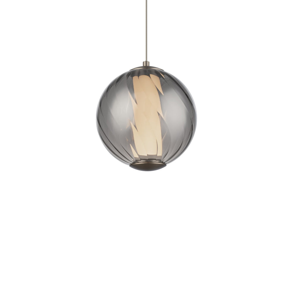 Modern Forms Canada - LED Mini Pendant - Swirly - Smoke Glass/Brushed Nickel- Union Lighting Luminaires Decor