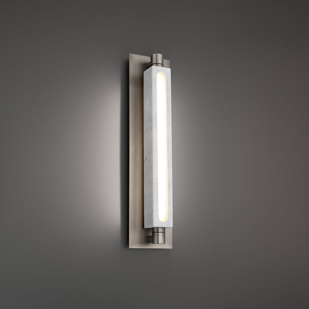 Modern Forms Canada - LED Wall Sconce - Stanchion - White Marble/Brushed Nickel- Union Lighting Luminaires Decor
