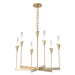 Hubbardton Forge - Six Light Chandelier - Lilium - Modern Brass- Union Lighting Luminaires Decor