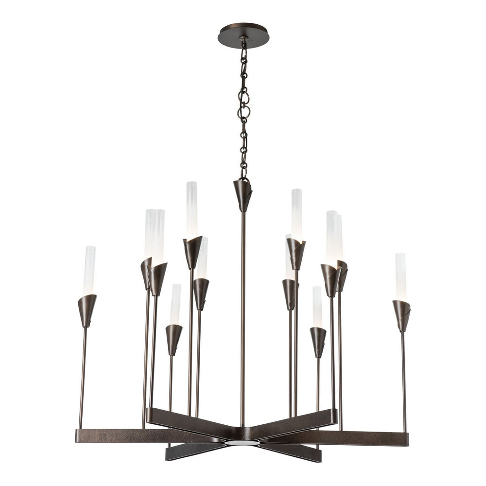 Hubbardton Forge - 12 Light Chandelier - Lilium - Dark Smoke- Union Lighting Luminaires Decor