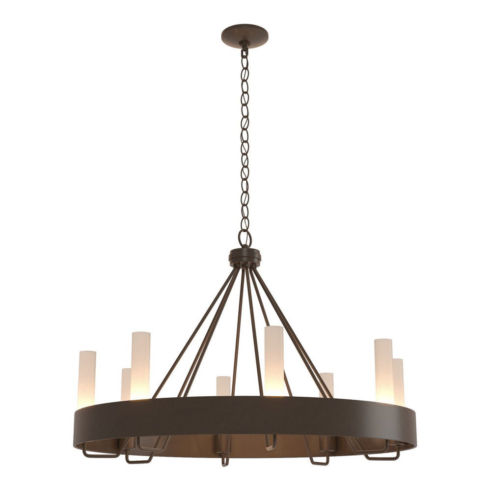 Hubbardton Forge - Eight Light Chandelier - Banded - Bronze- Union Lighting Luminaires Decor