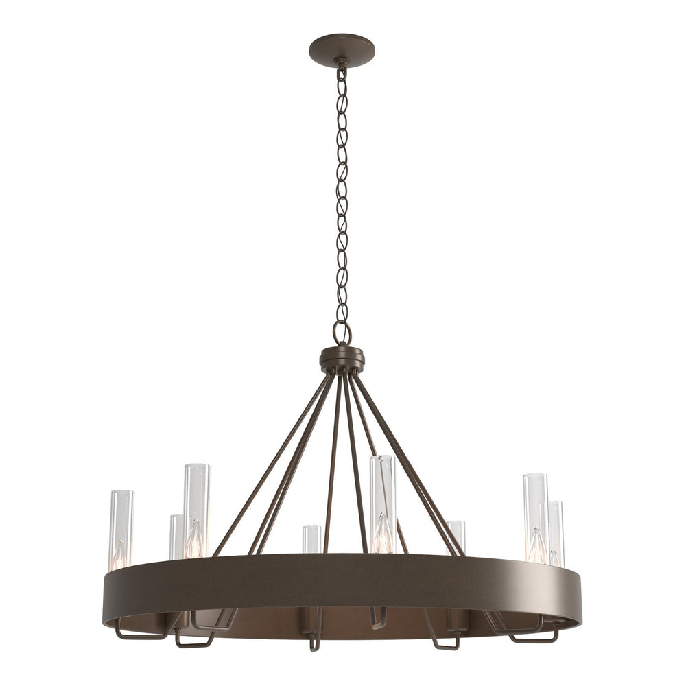 Hubbardton Forge - Eight Light Chandelier - Banded - Bronze- Union Lighting Luminaires Decor