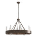 Hubbardton Forge - Eight Light Chandelier - Banded - Bronze- Union Lighting Luminaires Decor