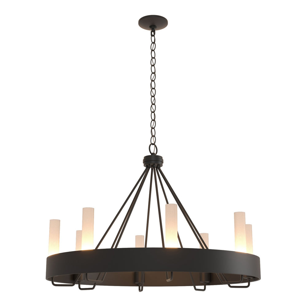 Hubbardton Forge - Eight Light Chandelier - Banded - Black- Union Lighting Luminaires Decor