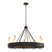 Hubbardton Forge - Eight Light Chandelier - Banded - Black- Union Lighting Luminaires Decor