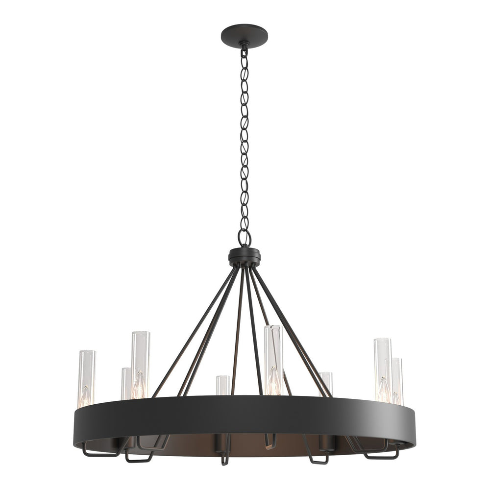 Hubbardton Forge - Eight Light Chandelier - Banded - Black- Union Lighting Luminaires Decor