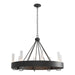 Hubbardton Forge - Eight Light Chandelier - Banded - Black- Union Lighting Luminaires Decor
