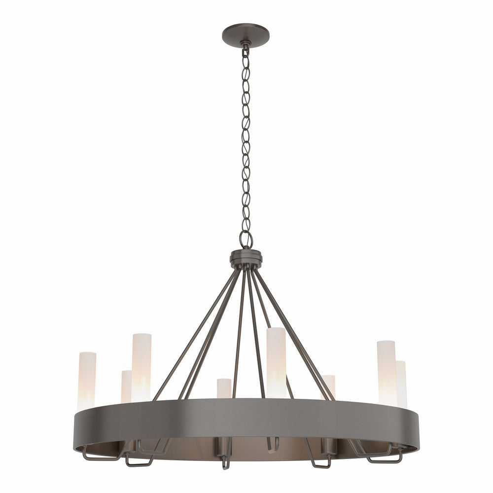 Hubbardton Forge - Eight Light Chandelier - Banded - Oil Rubbed Bronze- Union Lighting Luminaires Decor