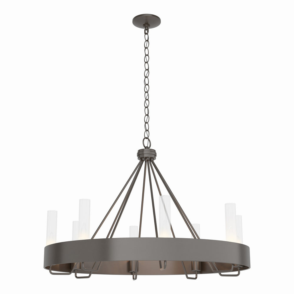 Hubbardton Forge - Eight Light Chandelier - Banded - Oil Rubbed Bronze- Union Lighting Luminaires Decor