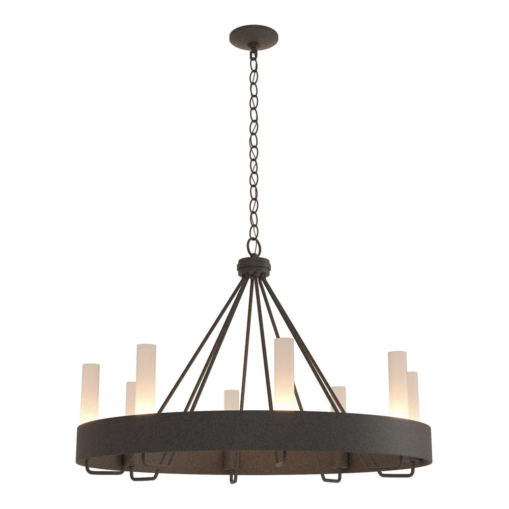 Hubbardton Forge - Eight Light Chandelier - Banded - Natural Iron- Union Lighting Luminaires Decor