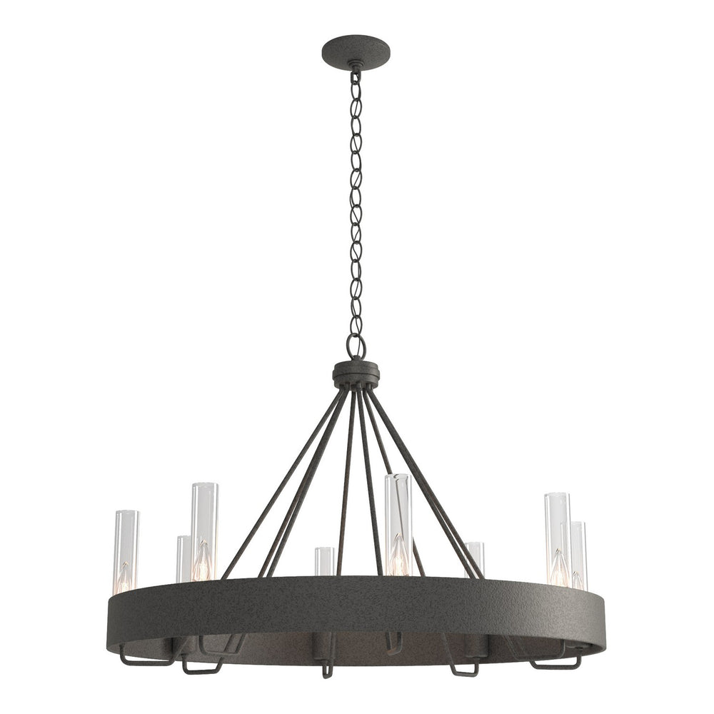 Hubbardton Forge - Eight Light Chandelier - Banded - Natural Iron- Union Lighting Luminaires Decor