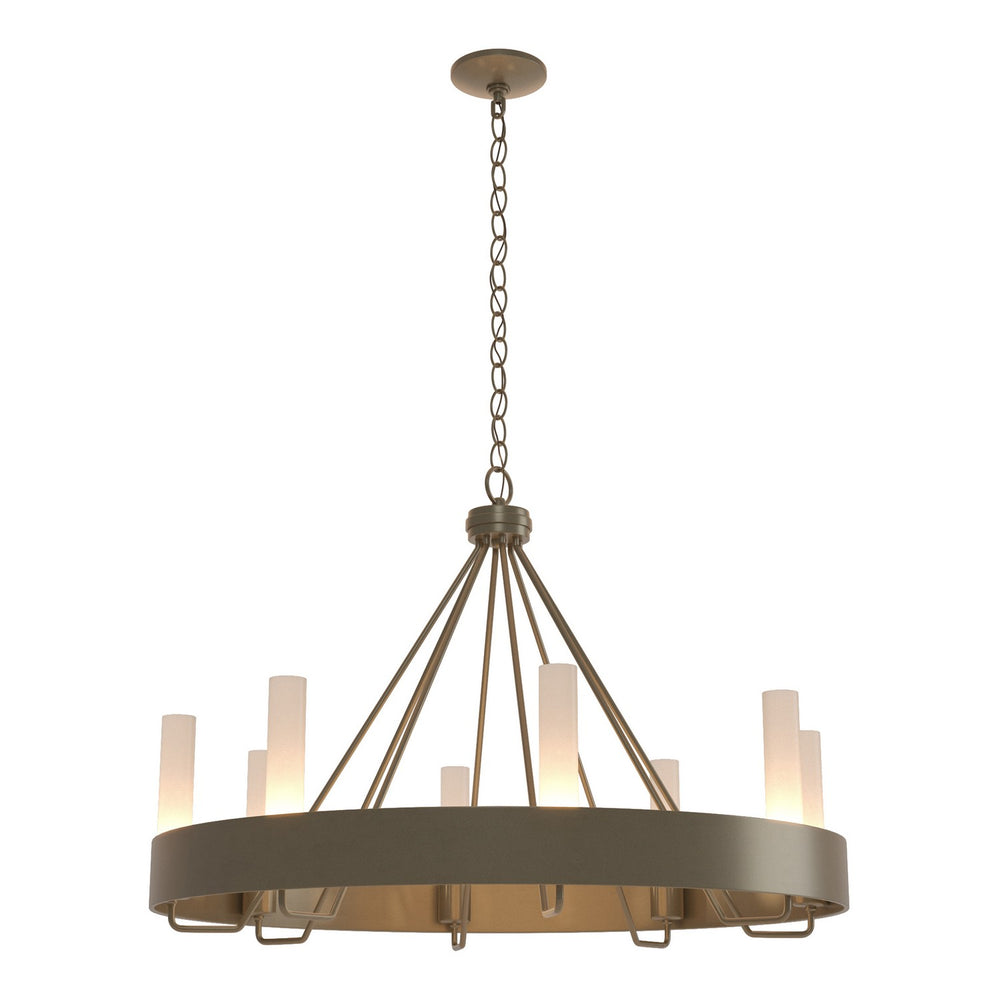 Hubbardton Forge - Eight Light Chandelier - Banded - Soft Gold- Union Lighting Luminaires Decor