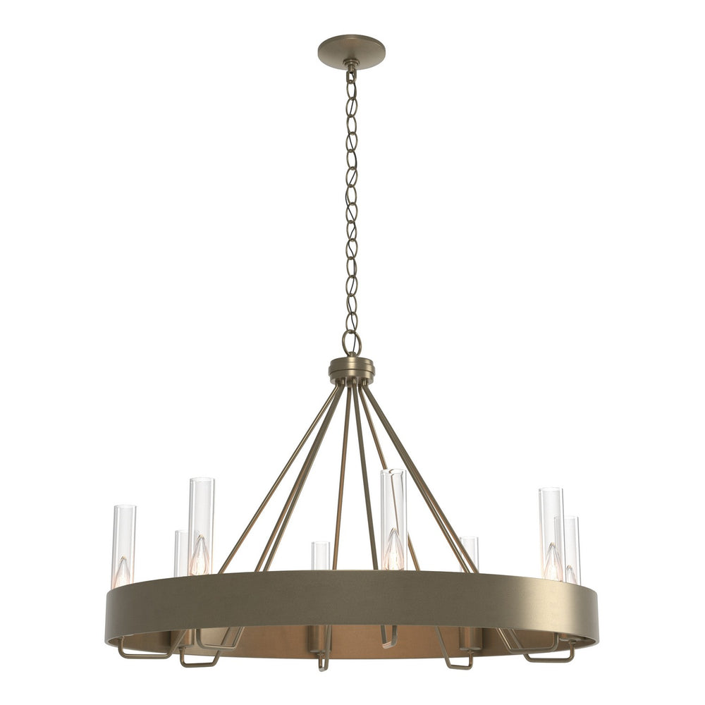 Hubbardton Forge - Eight Light Chandelier - Banded - Soft Gold- Union Lighting Luminaires Decor