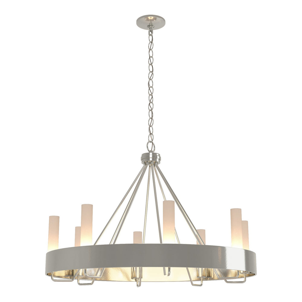 Hubbardton Forge - Eight Light Chandelier - Banded - Sterling- Union Lighting Luminaires Decor
