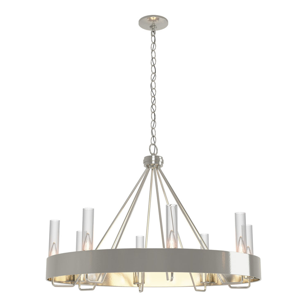 Hubbardton Forge - Eight Light Chandelier - Banded - Sterling- Union Lighting Luminaires Decor