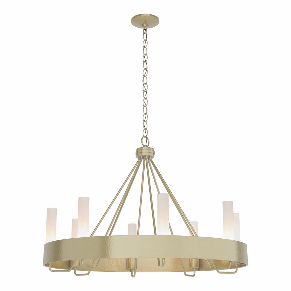 Hubbardton Forge - Eight Light Chandelier - Banded - Modern Brass- Union Lighting Luminaires Decor